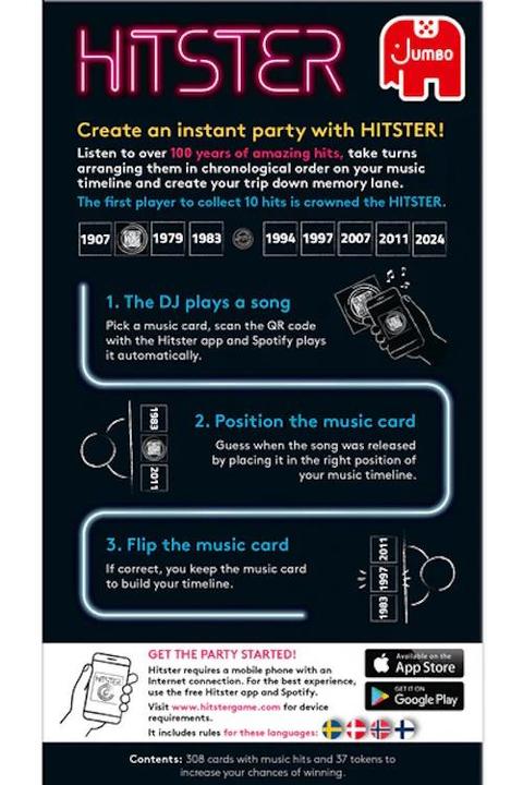 Produktbild Jumbo Hitster Original (ENG) (Englisch, 2 - 8 Spieler)