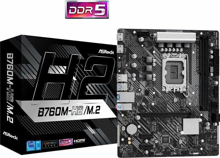 Immagine prodotto AsRock B760M-H2/M.2 moederbord (LGA 1700, Intel B760, mATX)