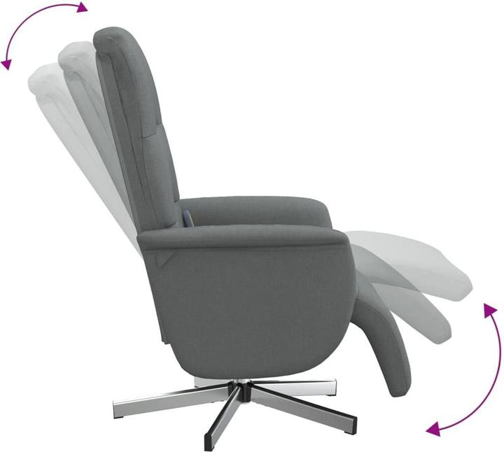 Actual product image vidaXL Massage chair with footrest dark grey fabric, colour