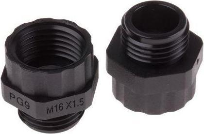 Produktbild RS PRO Kabelverschraubungsadapter M16 PG9 Nylon 66 Grau PG9 M16