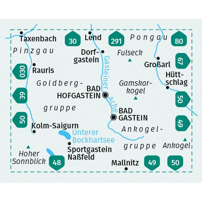 Thumbnail - KOMPASS Wanderkarte 040 Bad Gastein, Ba, Landkarte