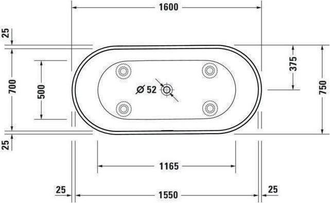 Produktbild Duravit Ovale Badewanne D-Neo 75 x 160 cm wei seidenmatt 700477000000000