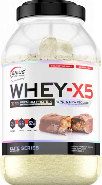 Actual product image Genius Nutrition Whey-X5 (Choco Hazelnut, 1 pcs., 2000 g)