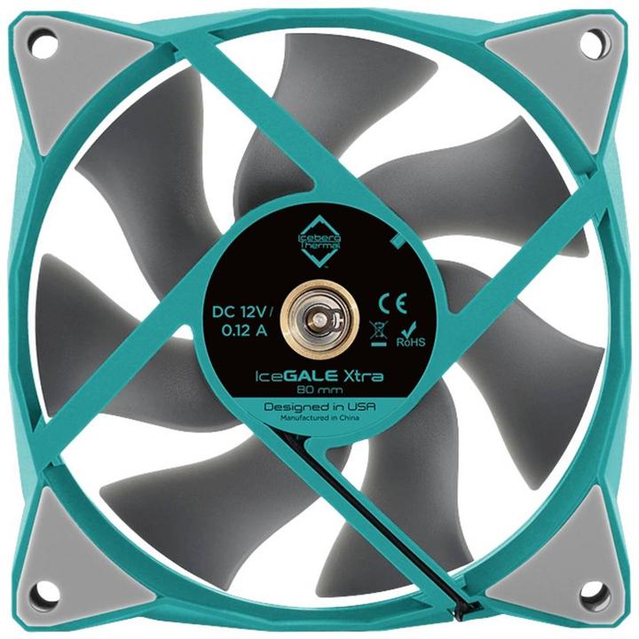 Produktbild Iceberg Thermal IceGALE Xtra Computergehäuse Ventilator 8 cm Türkis 1 Stück(e) (80 mm, 1 x)