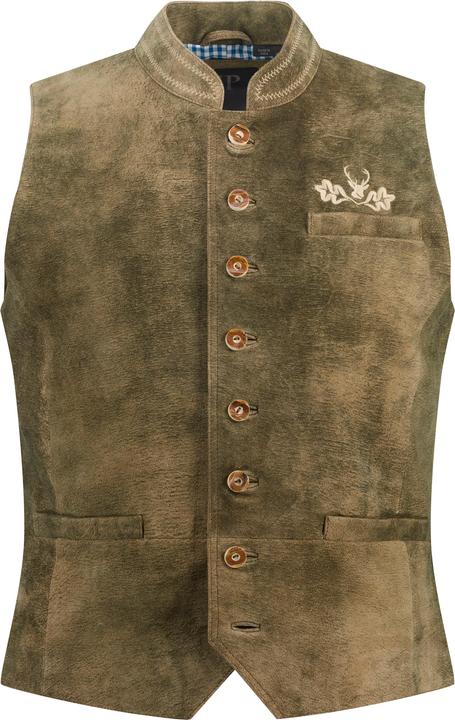 Produktbild JP1880 Weste, Ziegen Veloursleder, Tracht, Stehkragen (52)