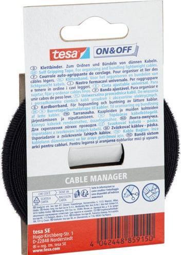 Image du produit tesa On &amp Off Cable Manager (Serre-câbles velcro, 1 pcs)