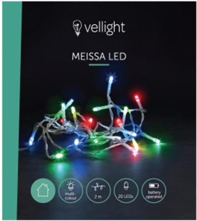 Vellight Meissa LED - 2 m - 20 LEDs - multicoloured - transparent cable - modulator - batteries not included (2 m)