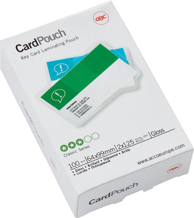 Image du produit GBC PORTE-CARTES - Pochettes pour film de plastification à chaud (Spécial, 100 pcs, 250 µm)