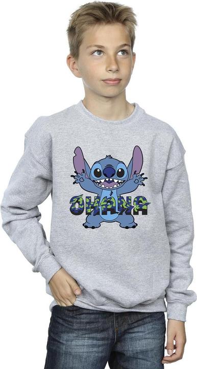 Produktbild Disney Lilo And Stitch Ohana Blue Glitch Sweatshirt Jungen (152, 158)