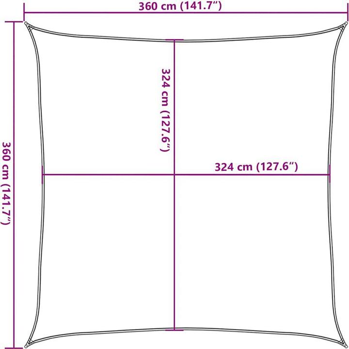 Actual product image vidaXL Voile d'ombrage (360 x 360 cm)