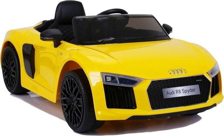 Actual product image Lean Toys Single electric car for children Big Audi R8 JJ2198, yellow (2 V)
