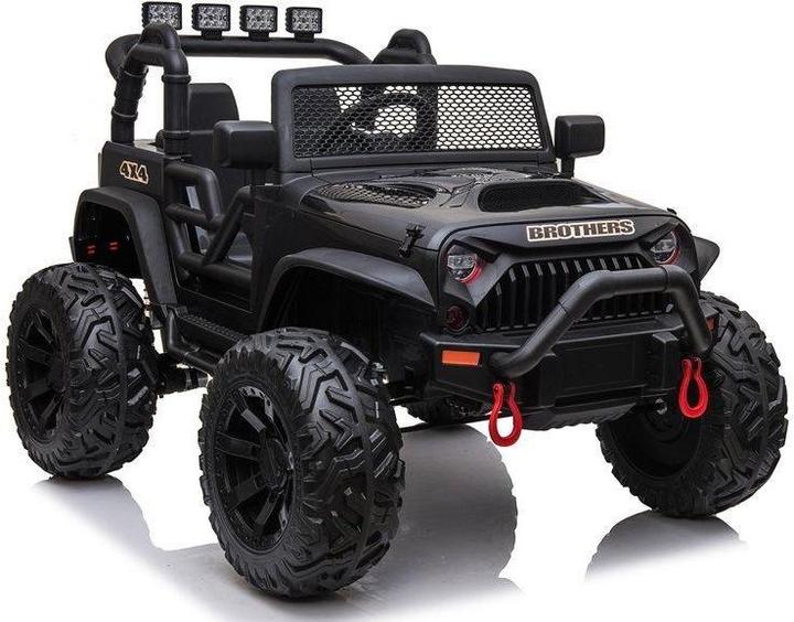 Actual product image Lean Toys Single electric car for children JEEP JC666, black lacquered (12 V)