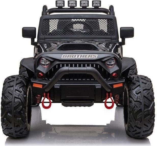 Actual product image Lean Toys Single electric car for children JEEP JC666, black lacquered (12 V)