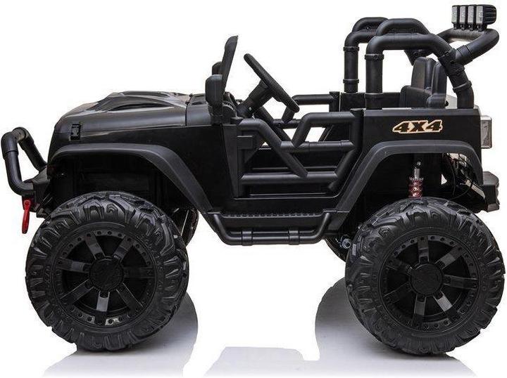 Actual product image Lean Toys Single electric car for children JEEP JC666, black lacquered (12 V)