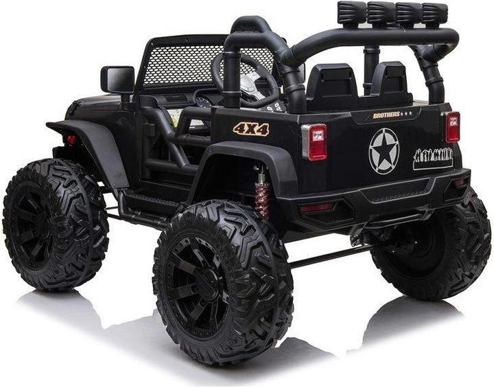 Actual product image Lean Toys Single electric car for children JEEP JC666, black lacquered (12 V)