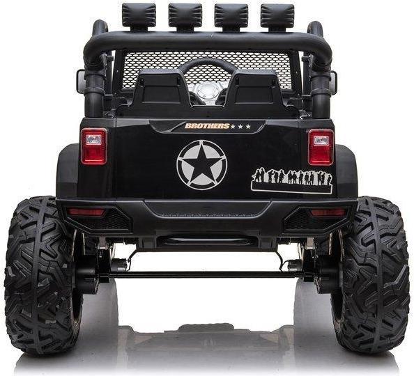 Actual product image Lean Toys Single electric car for children JEEP JC666, black lacquered (12 V)