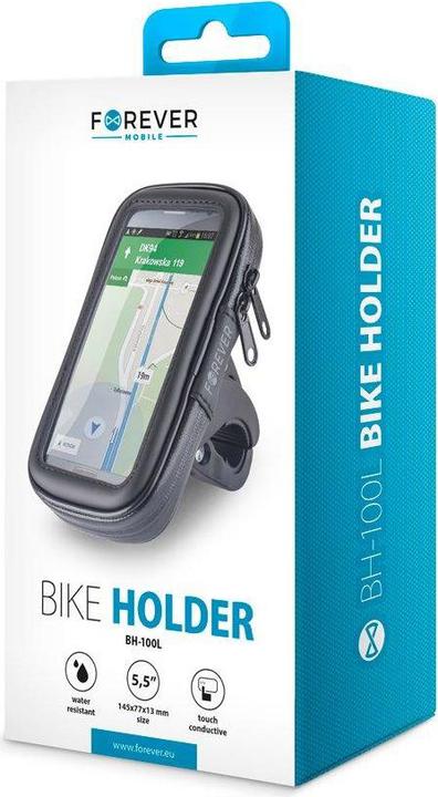 Produktbild Forever BH-100 Bike holder For Mobile Phones Up to 5.5" With Window Juodas