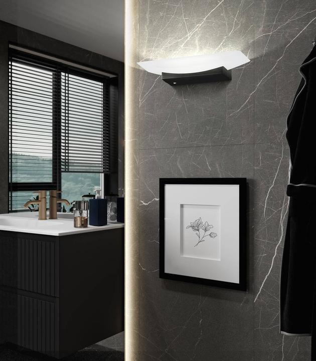 Produktbild Fischer & Honsel Honsel Wandleuchte Bowl TW - sandschwarz/Acrylglas weiss satiniert (30418)