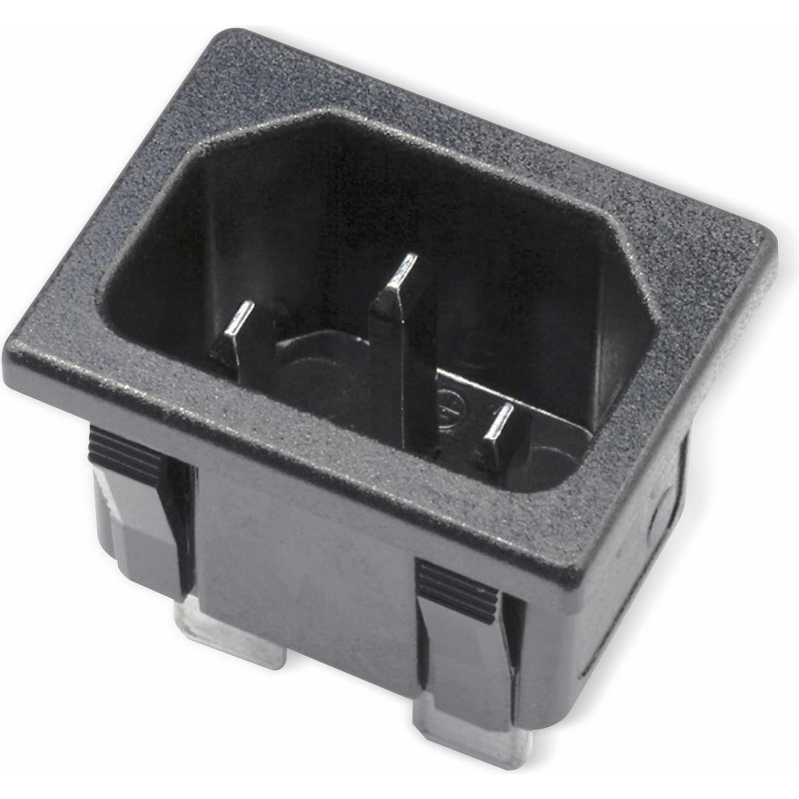 Eneroid, Stromadapter, Kaltgeräte Einbaustecker, Snap-in, schwarz