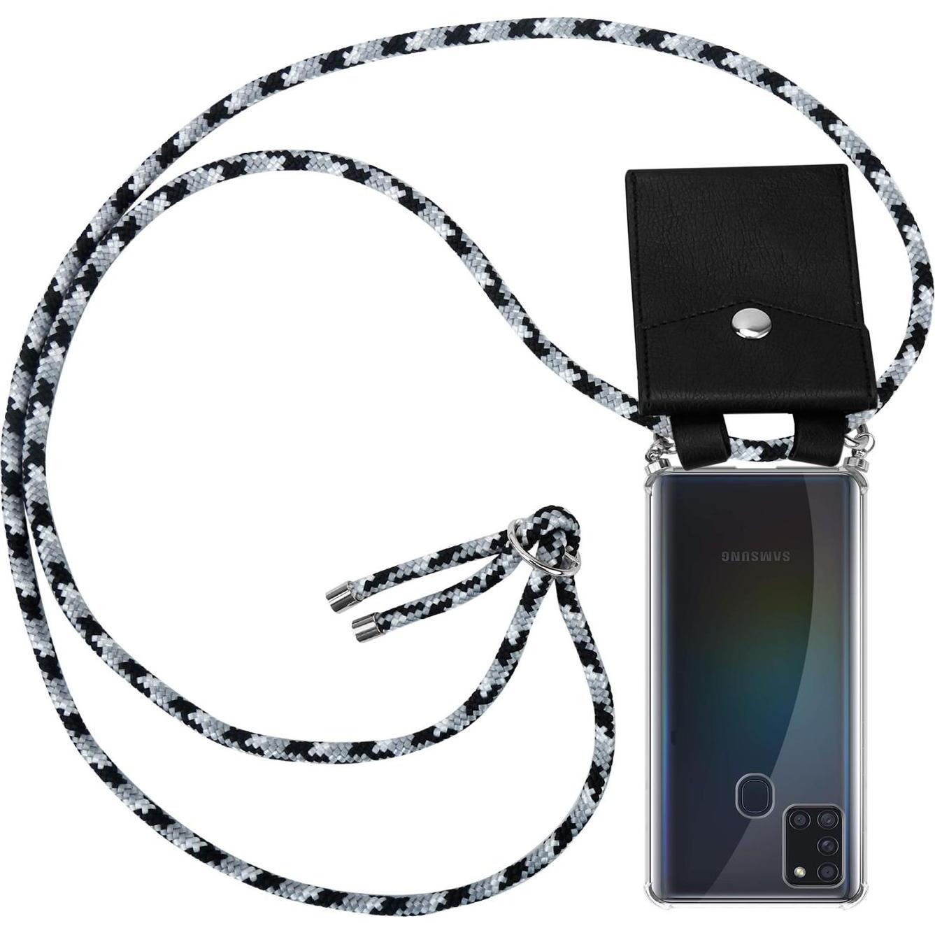 Cadorabo TPU Handy Kette SILBER Cover (Samsung Galaxy A21s), Smartphone Hülle, Grau