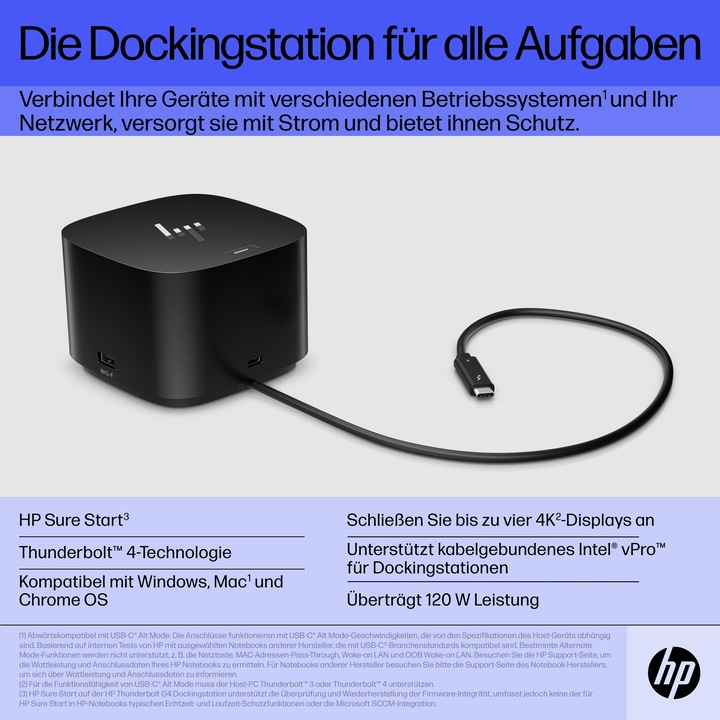 Produktbild HP Thunderbolt 120 W G4 Dock (Thunderbolt)