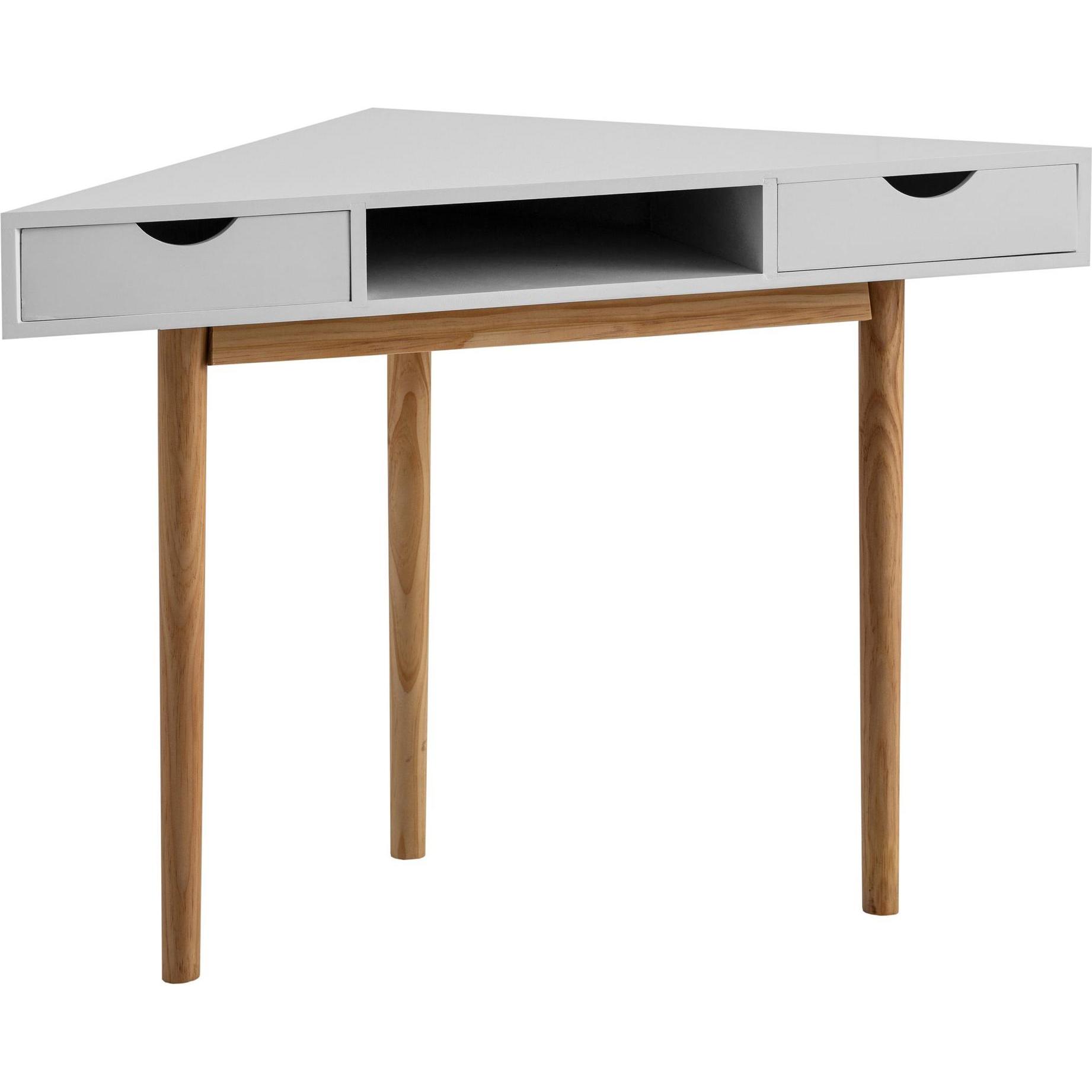 FineBuy, Schreibtisch, Eckschreibtisch Schreibtisch 80 cm Weiss Schubladen Tisch Platzsparend (80 x 80 x 78 cm)