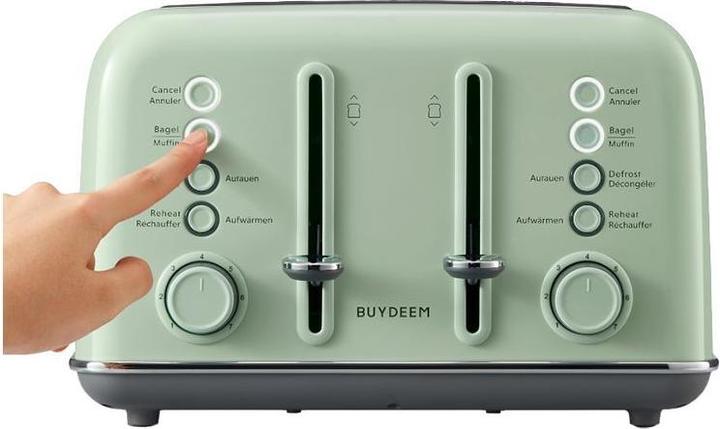 Actual product image Buydeem Toster 4 Slice Toaster, model DT640E, color Cozy Greenish, EU