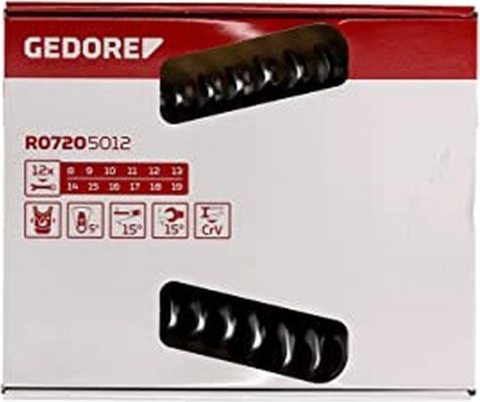 Produktbild Gedore Red red R07205012 Ringratschenmaulschlüssel Satz SW8-19 mm 12-teilig (19 mm, 10 mm, 7 mm, 15 mm, 8 mm)