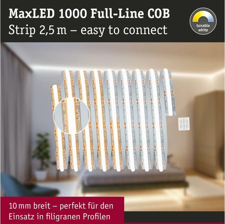 Immagine prodotto Paulmann MaxLED 1000 a riga intera COB a strisce (Bianco freddo, Bianco caldo, Bianco neutro, 250 cm, Interno)