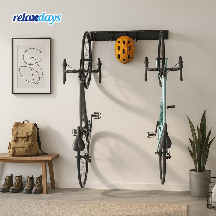 Actual product image Relaxdays Fahrrad Wandhalterung mit Schiene