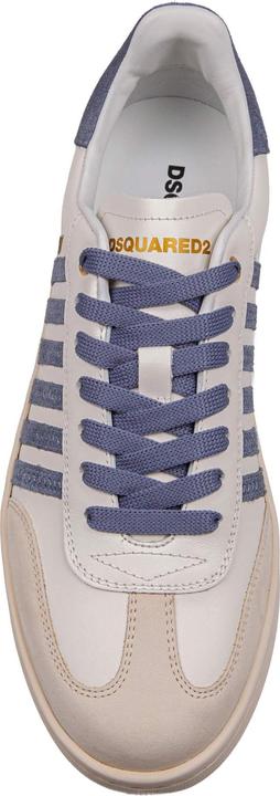 Immagine prodotto Dsquared2 boxer sneakers in leather and suede color milk and blue (40)