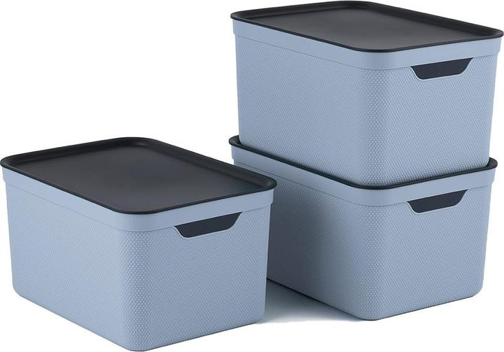 Actual product image Rotho Set of 3 decorative boxes with lid (36.5 x 26.5 x 20.5 cm, 16 l)
