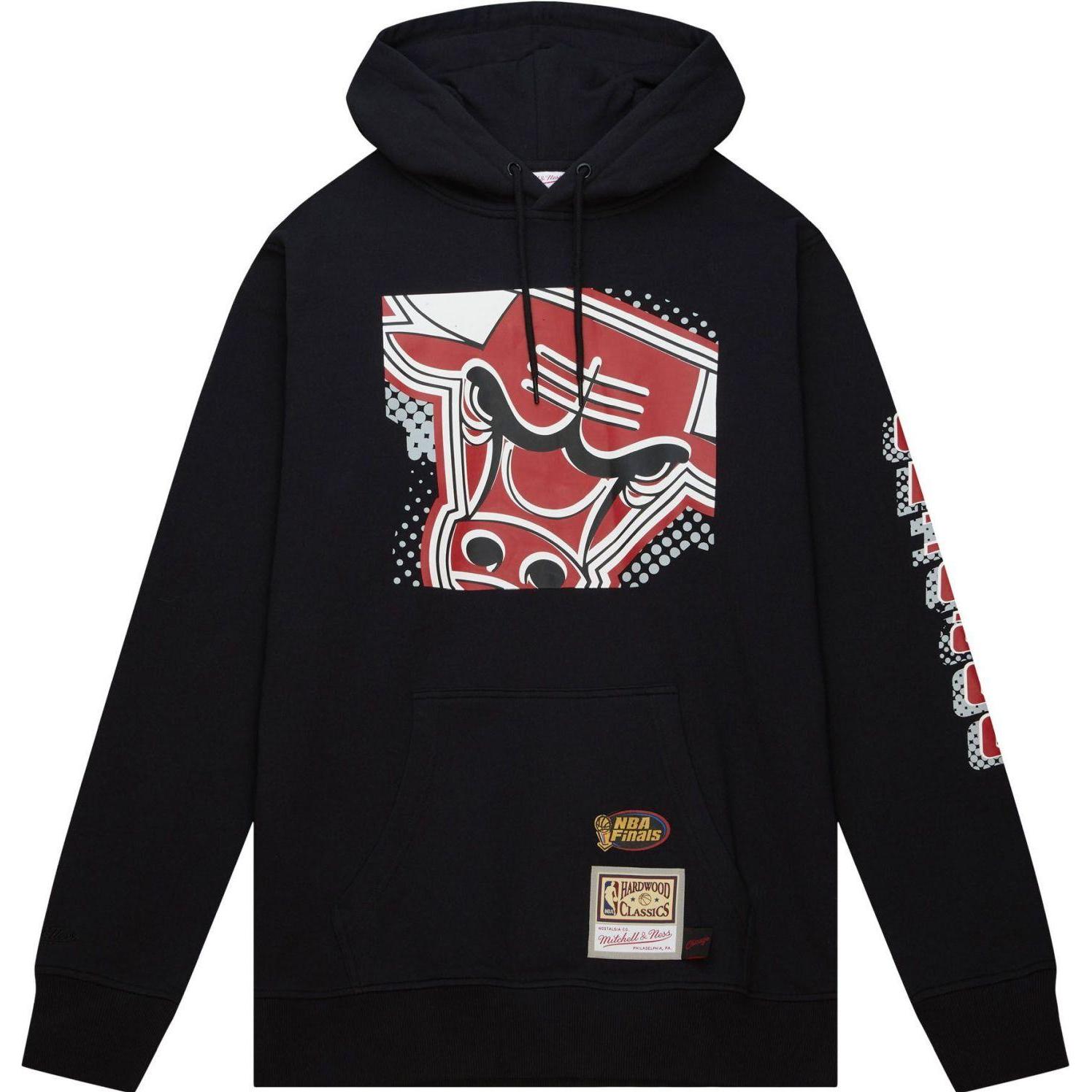 Mitchell & Ness, Herren, Pullover, Fleece Hoody - BIG FACE Chicago Bulls - XL, Schwarz, (XL)