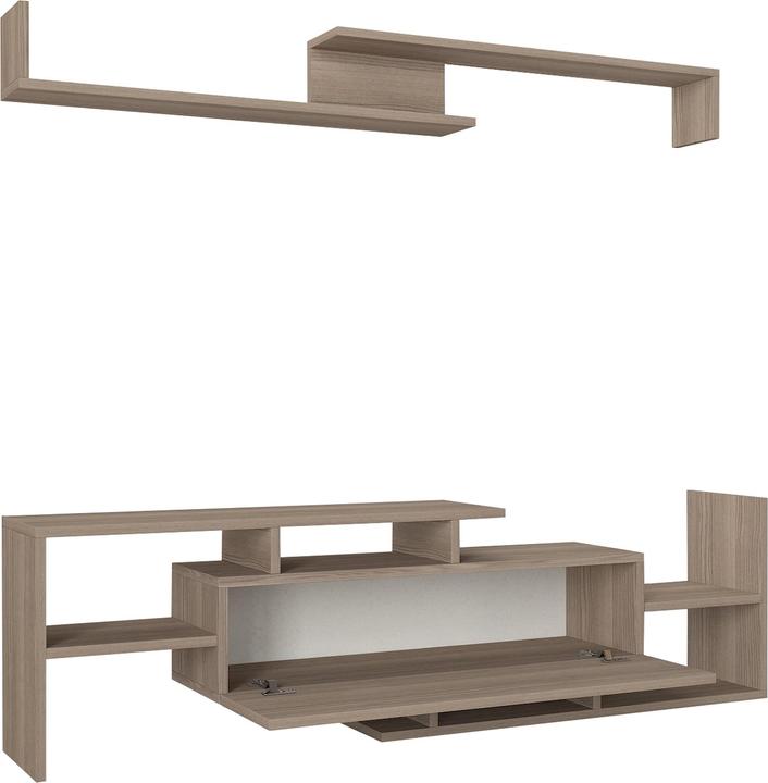 Produktbild En.Casa Fernsehschrank Liksefte mit Wandregal 154x28x42 cm Eicheoptik (153.50 x 27.50 x 42 cm)