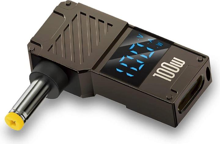 Produktbild Techsuit - Adapter LaptopPlugX (A22) - for Laptop, DC to Type-C, 100W, LED Display - Black (100 W)