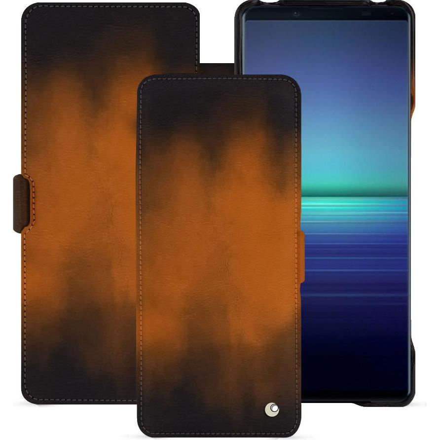 Thumbnail - Noreve Lederschutzhülle horizontal (Sony Xperia 1 V), Smartphone Hülle, Braun