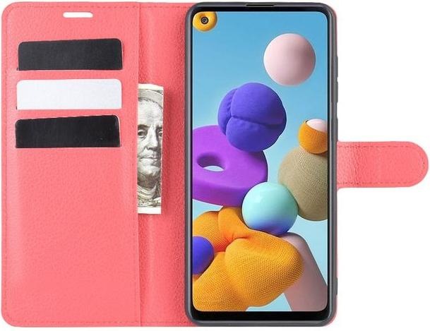 Actual product image MU Classic Litchi Leather Bookcover Series (Samsung Galaxy A21s)