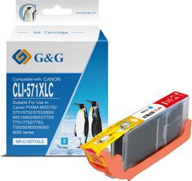G&G compatible ink with CLI571C XL, NP-C-0CL571XLC, cyan, 10,8ml, ml high capacity (C)