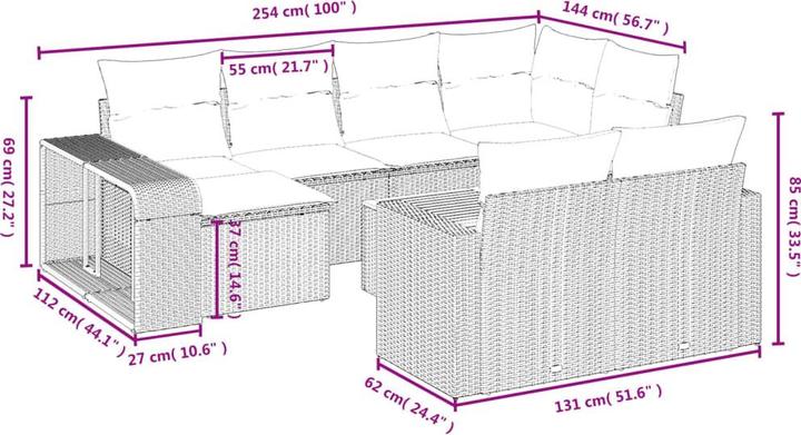 Produktbild vidaXL Garten Sofagarnitur