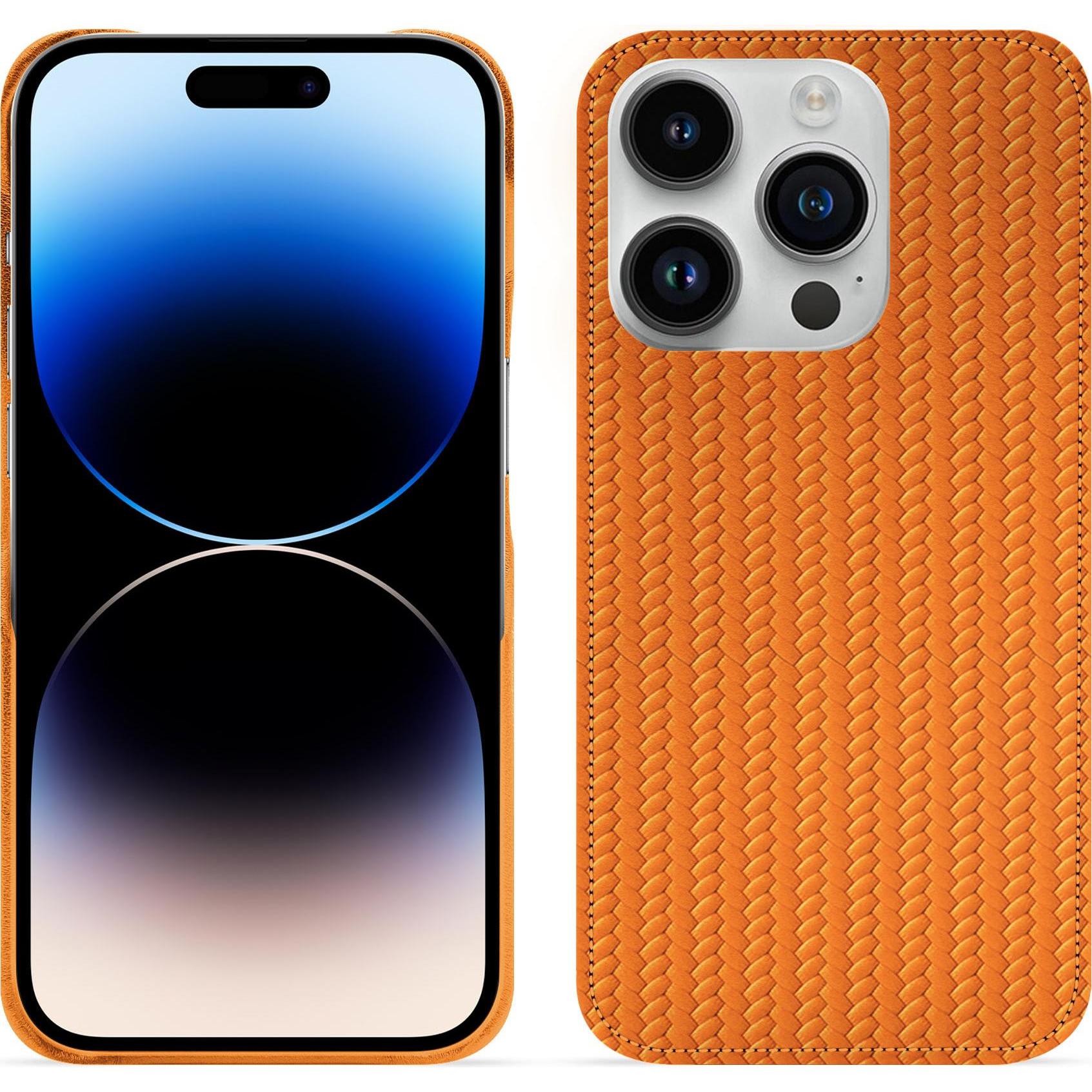 Thumbnail - Noreve Lederschutzhülle (Apple iPhone 15 Pro), Smartphone Hülle, Orange