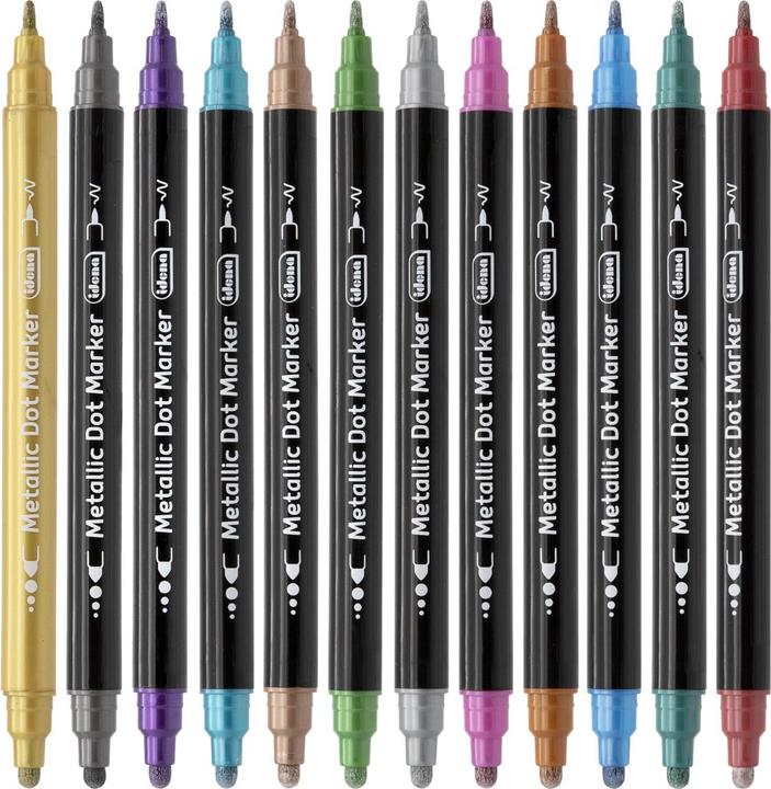 Actual product image Idena Metallic Dot Marker DUO 12 colours (12 x)
