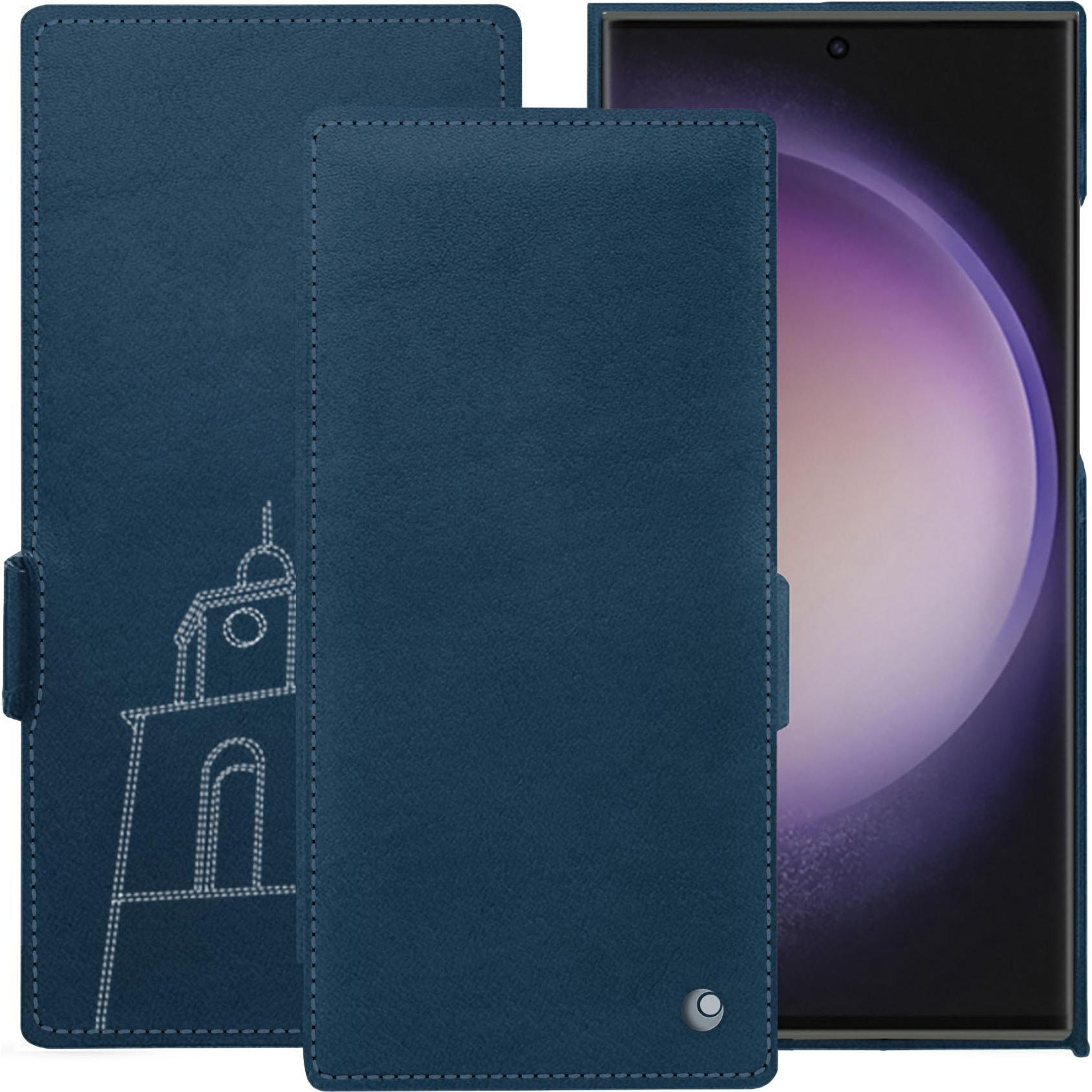 Thumbnail - Noreve Lederschutzhülle horizontal (Samsung Galaxy S23 Ultra, Samsung Galaxy S24 Ultra), Smartphone Hülle, Blau