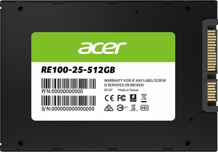 Image du produit Acer SSD RE100 2,5 512GB (512 Go, 2.5")
