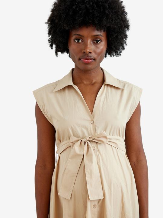 Image du produit Vertbaudet Langes Baumwollkleid mit Bindegürtel für Schwangerschaft und Stillzeit (34)