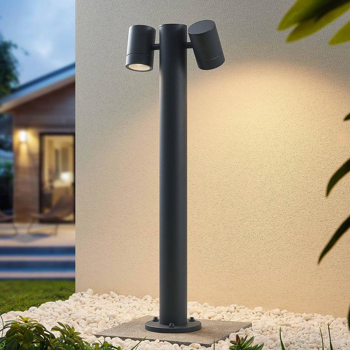 Image du produit Lucande Maloney 2 Luminaire de jardin H75 Dark Grey (GU10, IP54)
