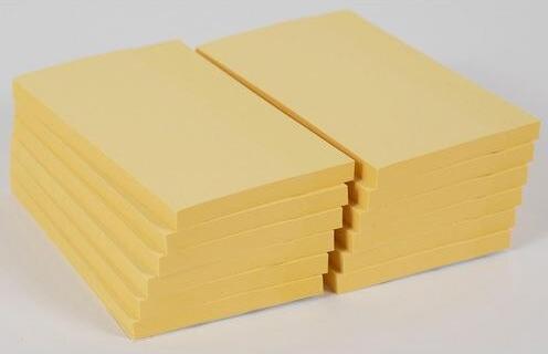 Office Depot Papillons adhésifs Extra Sticky 127 mm x 76 mm Jaune Carré Blanc