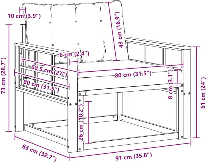 Produktbild vidaXL Outdoor-Sofa
