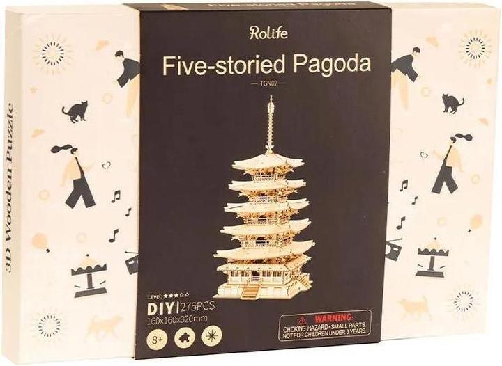 Actual product image Rolife TGN02 - 5-storey pagoda (275 pieces)