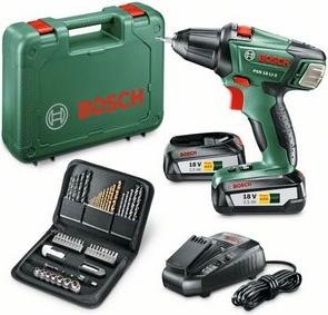 Immagine prodotto Bosch Home & Garden PSR 18 LI-2, 2 batterie + set di accessori (Batteria ricaricabile)