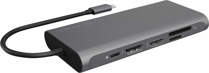 Actual product image Icy Box USB-C hub with 4K HDMI, PD ,IB-DK4050-CPD (USB-C, 12 ports)